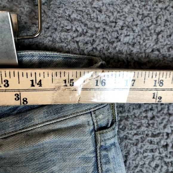 Levis Made & Crafted Size 31x34 Blue Tab Ruler Straight Light Wash Distressed - Picture 8 of 11